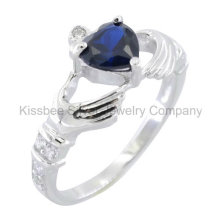 Fashionable 925 Sterling Silver Jewellery Heart Gemstone Ring (KR3101)